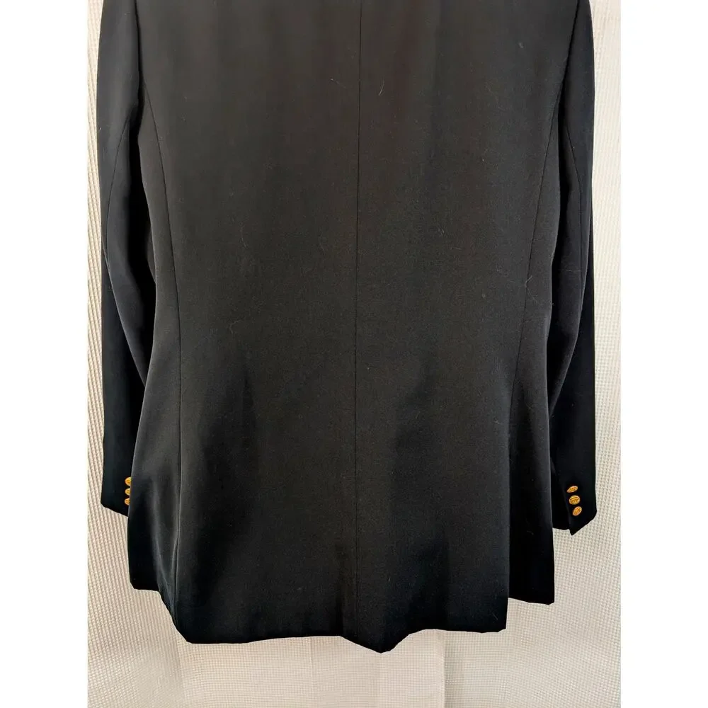 L.L. BEAN! LUXE BLACK DRESS JACKET, BLAZER, GOLD BUTTONS, MACHINE WASHABLE! 18R